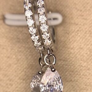 Ryze Sterling .925 Elegant Sterling Silver Hoop Earrings with Crystal Accents